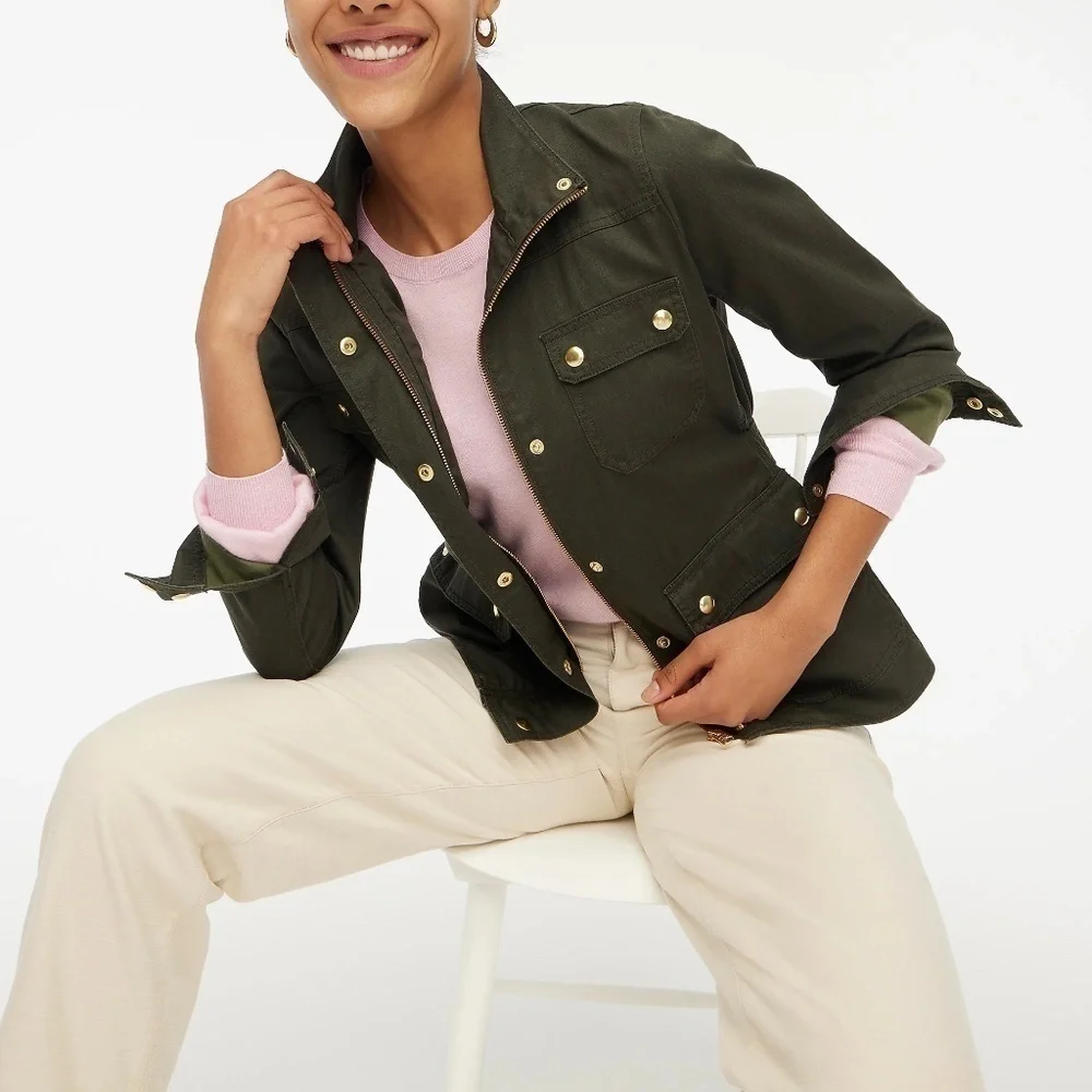 J Crew Resin-coated twill field jacket size XS